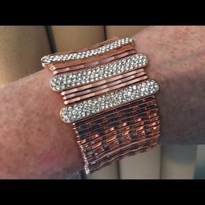 Rose gold and crystal bracelet